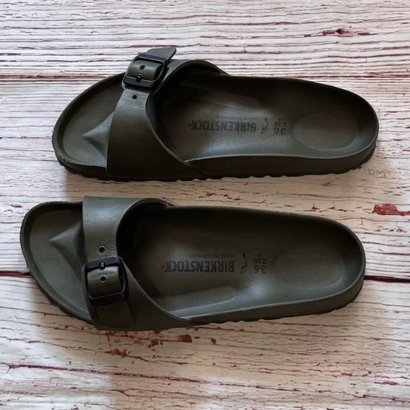 Birkenstock Madrid Essentials Eva Sandals in Khaki Sz 36 Sz 5-5-5 - Picture 13 of 16